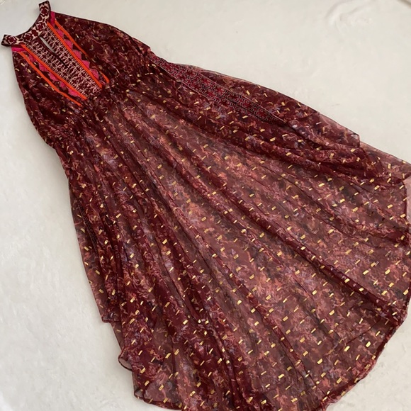 Free People | Ria Maxi Sleeveless Sheer Embroidered Boho Top Dress OB1192811 XS - Picture 15 of 16